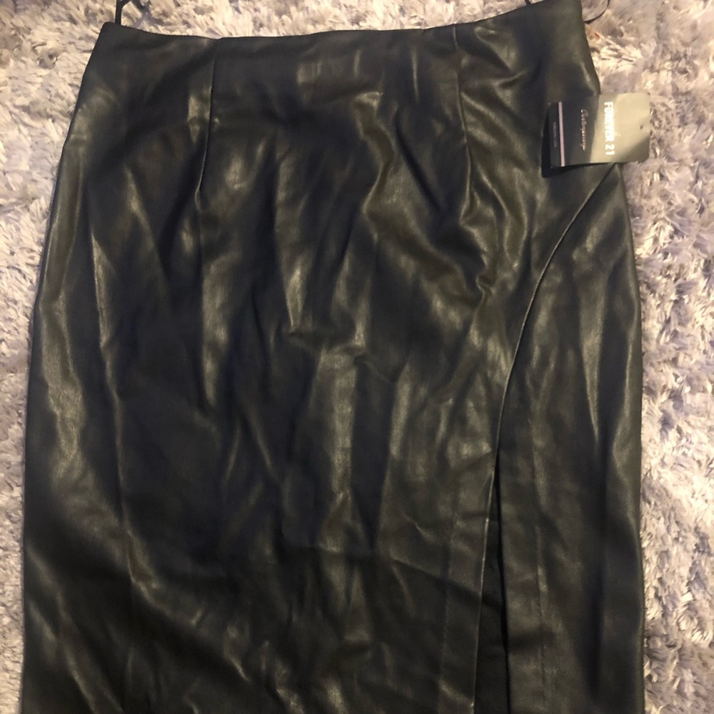 Black leather skirt
